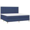 VidaXL Slat Bed Base with Mattress, Upholstered Bed with Headboard, Double Bed, Adult Bedroom Bed, Modern, 3142367