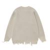 Unisex Streetwear Strickpullover mit Used-Design Jacquard Lockerer Schnitt Herbst