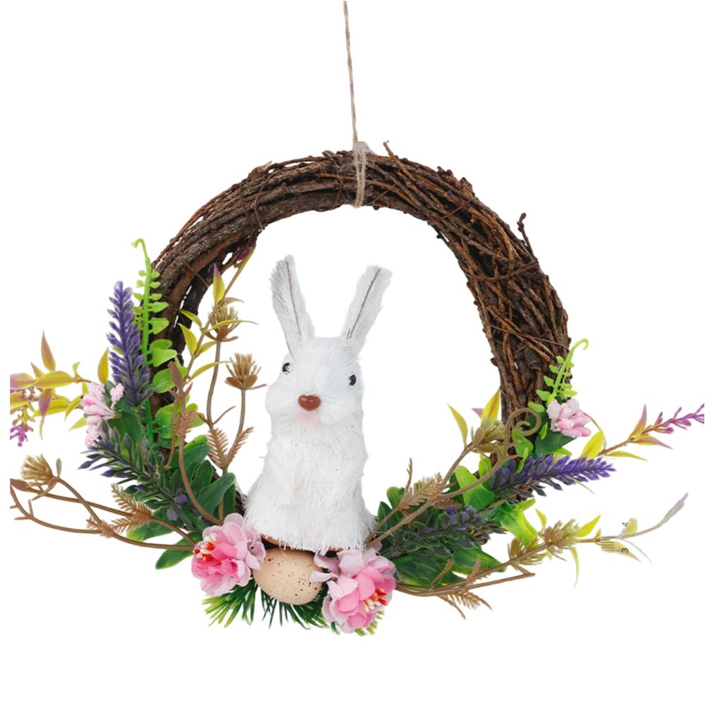 Easter Straw Bunny Desktop Decoration For Festive Atmosphere.