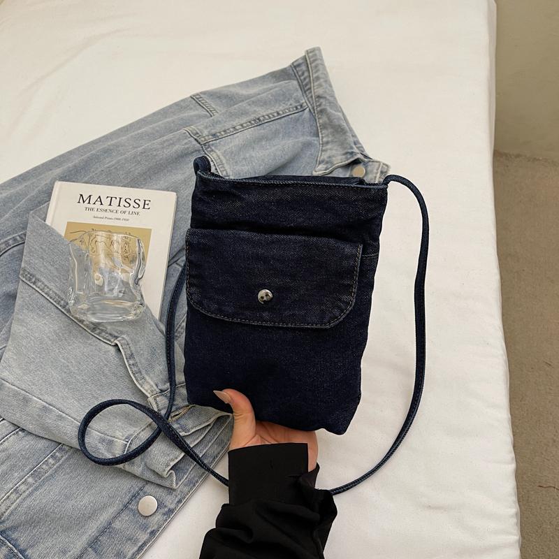 Torebka Damska Jeansowa Vintage Torba na Ramię Mała Torebka na Telefon Komórkowy
