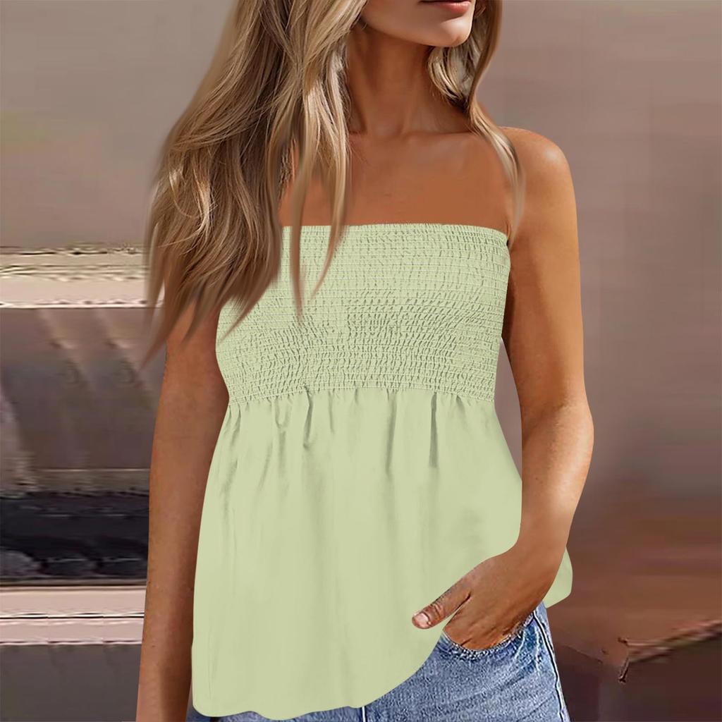 Tube Tops For Women,Cute Sexy Off Shoulder Print Sleeveless T-Shirt