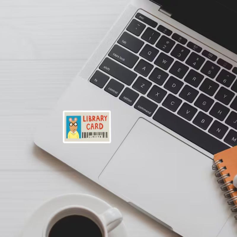 Arthur Library Card Sticker, Library Card Sticker Durable for Laptop, Car, Luggage,More - Perfect for Teens, Adults, Creative Decor & Gifting