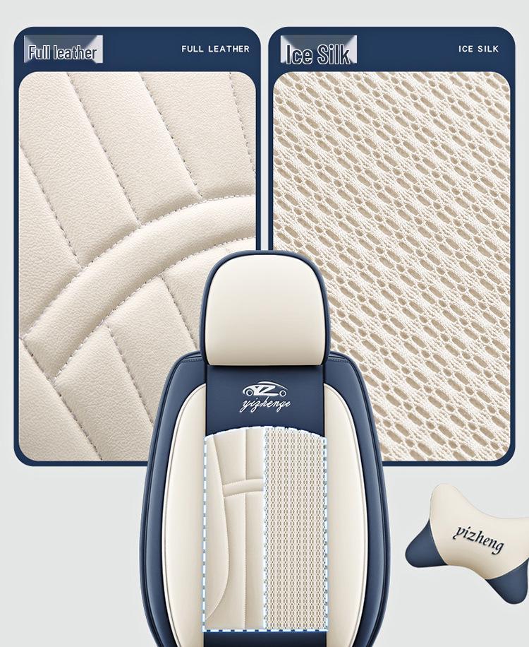 Universal All-Season Leather Car Seat Cover for Five-Seater Vehicles