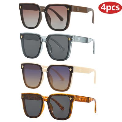 4pcs Luxury Sunglasses Women Cat Eye UV400 Protection Gradient Lens Outdoor Fashion Sun Glasses