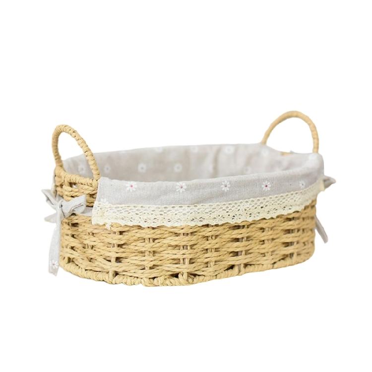 Woven Storage Bin Large Capacity Organiser Basket For Toy Cosmetics Jewelry Book Small Items Living Room Bedroom Dresser