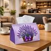 1pc Rustic Country Botanical Tissue Box-Lavender Bouquet Basket Ribbon, Durable Napkin Organizer, Kitchen, Dining, Home Decor-Decorative Tabletop Part
