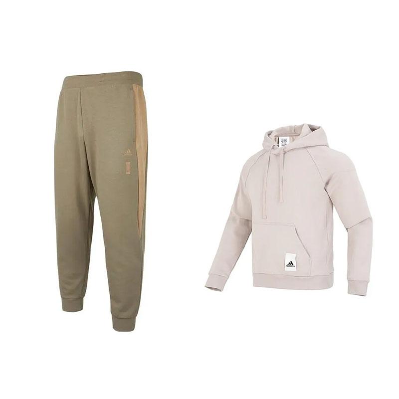 

Adidas Solid Color Brand Logo Design Hooded Long Sleeve Top Comfortable Mid Waist Pants Sweatshirt Set Men Sets IA9341+HN8988 S