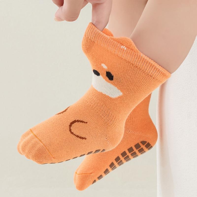 Kids Non-Slip Socks Cute Cartoon Pattern Baby Boys Girls Floor Socks Comfortable Breathable for Toddler Children Spring