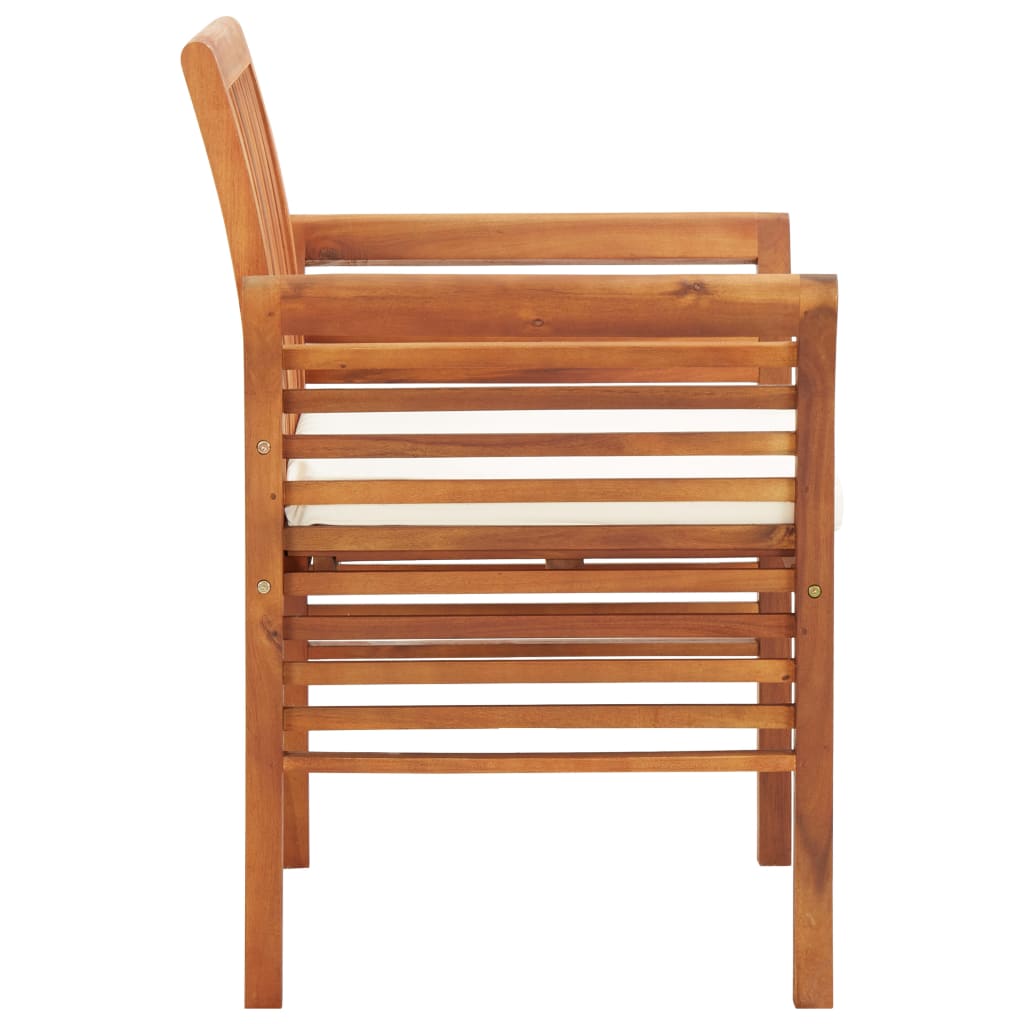 Garden Dining Chairs with Cushions 4 pcs Solid Acacia Wood