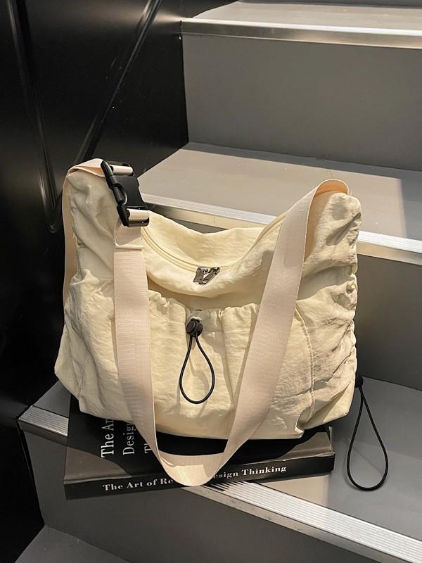 Nylon Casual Crossbody Bag For Women With Drawstring Closure For Daily Use