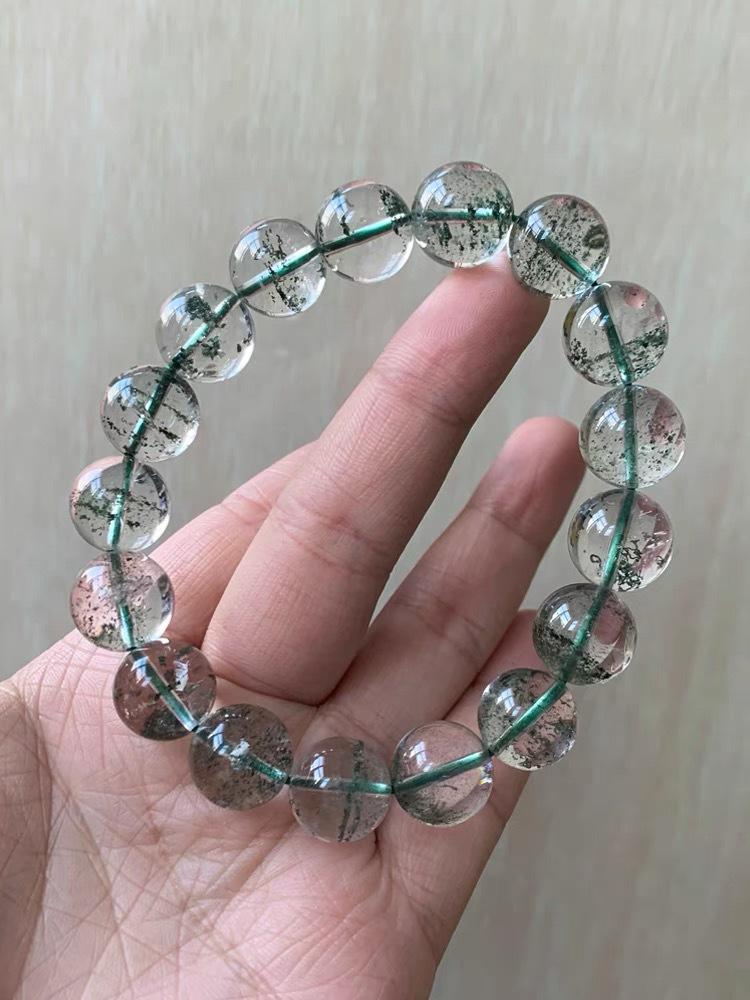 

Натуральный зеленый фантомный кристалл Тысячеслойный браслет из бусин для мужчин и женщин 6mm Single (Approx. 26 beads)