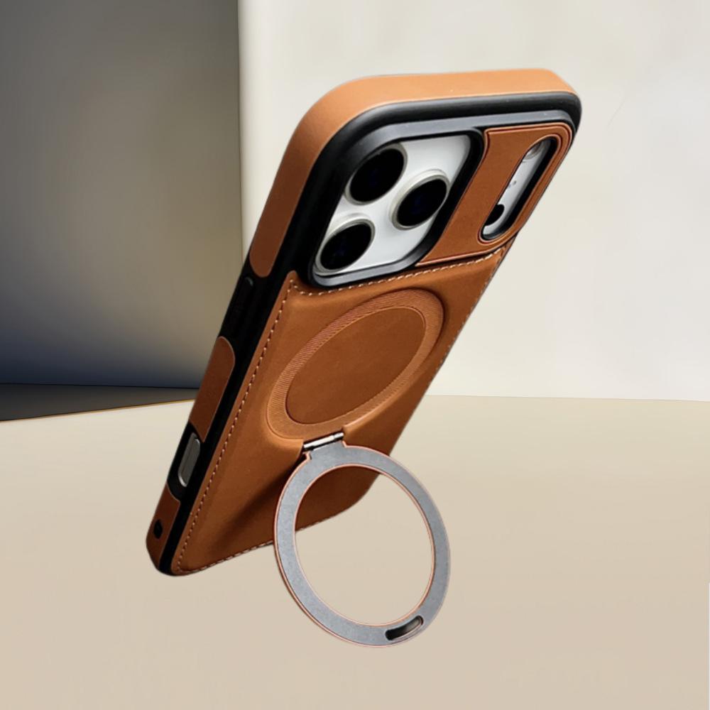 Suitable for iPhone 17 Phone Case Air Apple 17 Pro Max Magnetic Charging Leather Case Anti-drop Stand Business