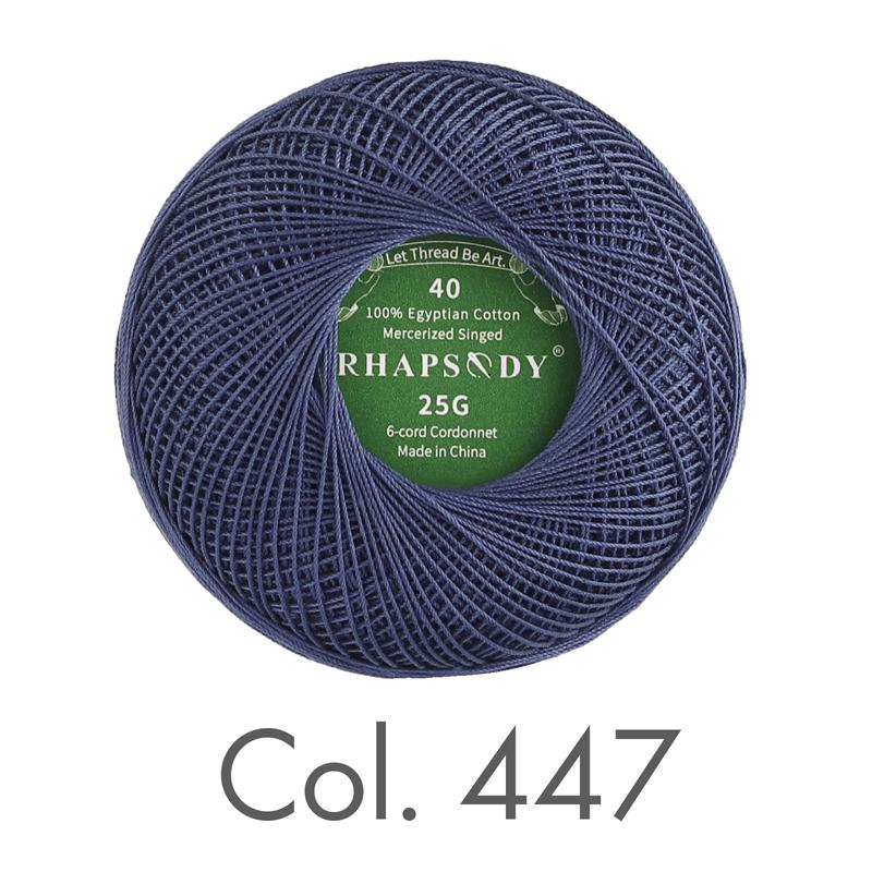Rhapsody Premium Cotton Crochet Thread Size 40 for Tatting Needlepoint Knitting Bobbin Lace Quilting Sewing Mercerized