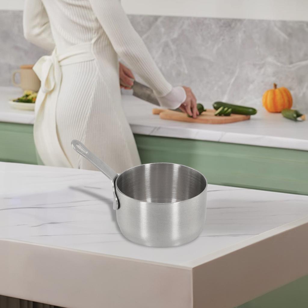 100% Brand New High Quality Sauce Pan Small Stainless Steel With A Hanging Hole 1pcs 60-100ml Long Handle Milk Pot