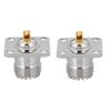 2PCS UHF Female SO239 4 Hole Socket Panel Chassis RF Coaxial Adapter Connector