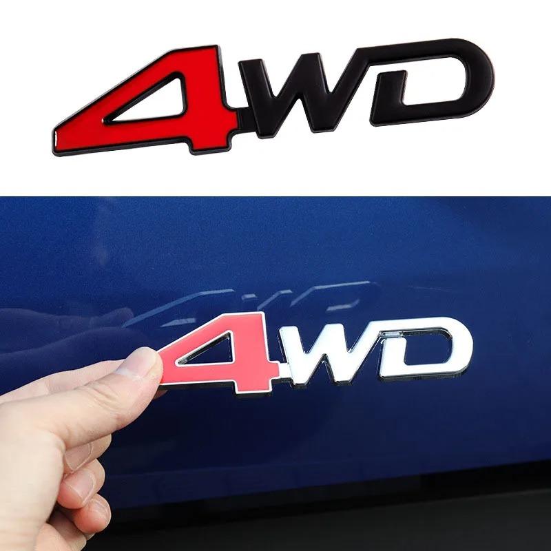 Logo Metálico 3D Emblema 4wd Letras Calcomanía Guardabarros Maletero Coche Insignia Pegatina Accesorios