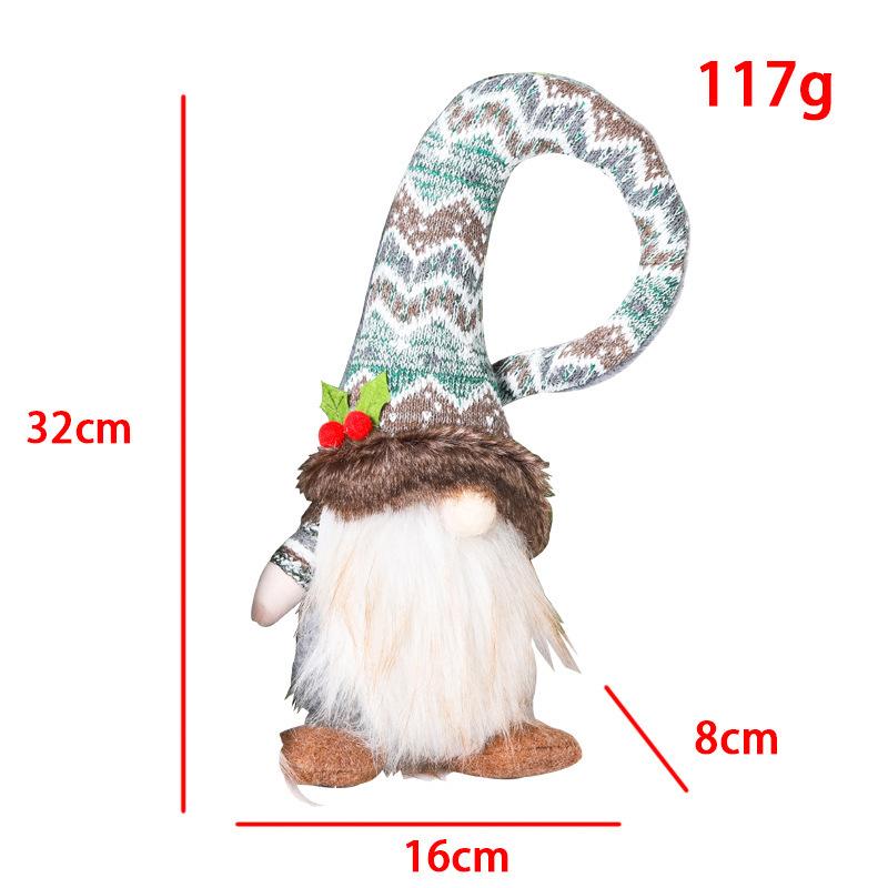 Christmas Curved Hat Faceless Doll Curtain Buckle Couple Doll Curtain Hug Living Room Bedroom Decoration Props