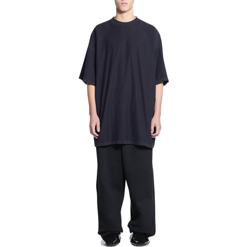 Balenciaga Tab T-shirt Oversized 'Black' Men's 694576TMVJ21151