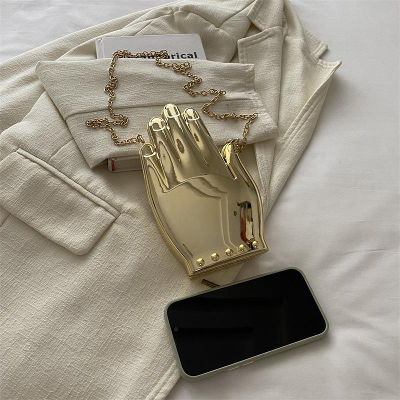 Personalized creative finger bag women's 2025 new cute girl foreign versatile chain crossbody acrylic dinner bag