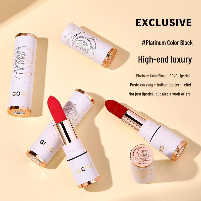 GOVO Long-lasting Matte Nude Lipstick - Non-stick & Non-fading with Moisturizing Bean Paste Shade.