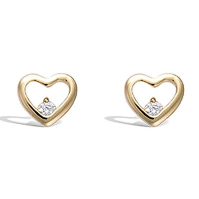 [L4658] - Gold Plated 'Love' Earrings - 6 Mm