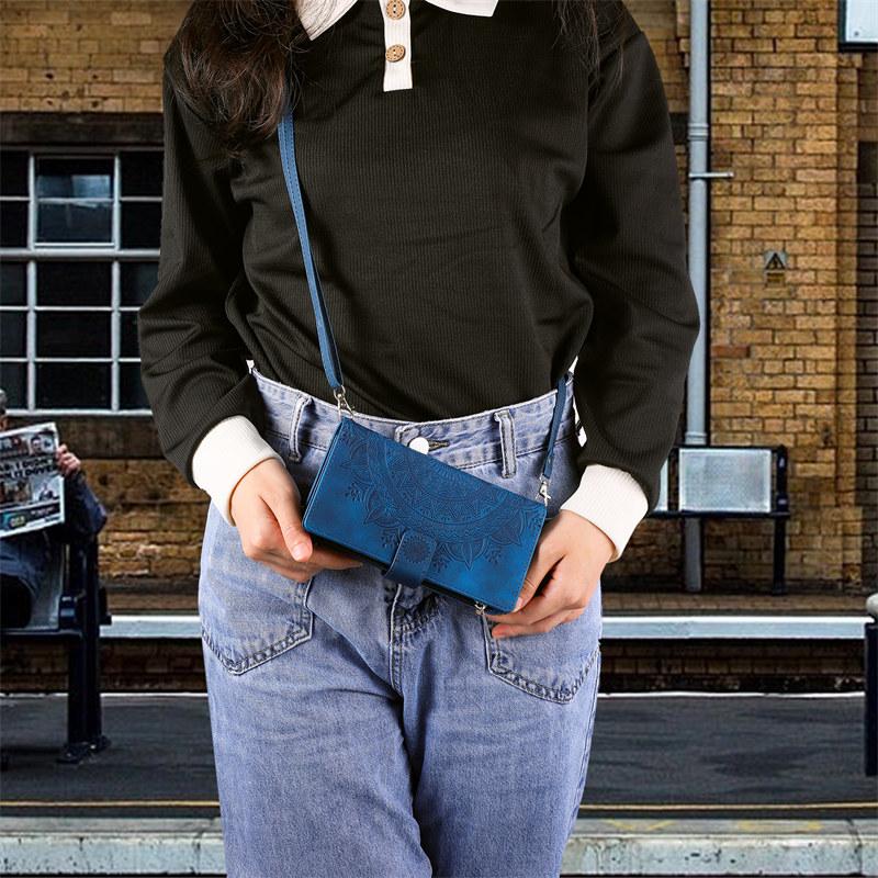 Lanyard Flip Leather Phone Case for iPhone 17 Pro Max 16 Plus 15 14 13 12 11 X XS XR Samsung S25 Ultra S24 FE S23 S22 S21 A17 Zipper Wallet Card Cover