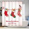 Tu Christmas Bath Curtain Festive Holiday Shower Curtain Merry Christmas Decor Farmhouse Xmas Home Decor Bathroom Set Waterproof