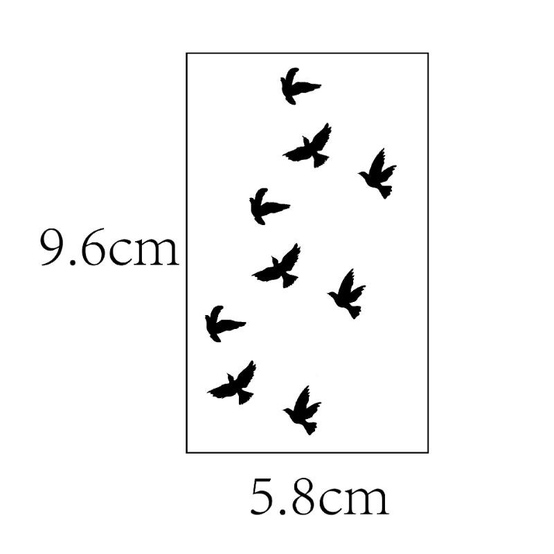 5/10pcs/lot Women Sexy Finger Wrist Flash Fake Tattoo Stickers Liberty Small Birds Fly Design Waterproof Temporary  Sticker