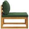Sofa Middle Section with Cushions Solid Acacia Wood Natural
