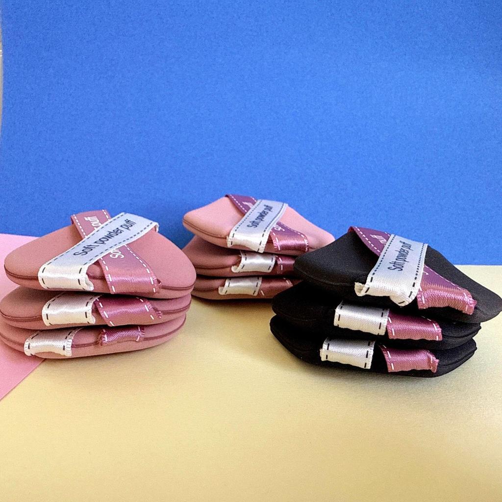 Dual Ribbon Q-Bounce Cushion Foundation Sponge - Compact, Small Portable Puff