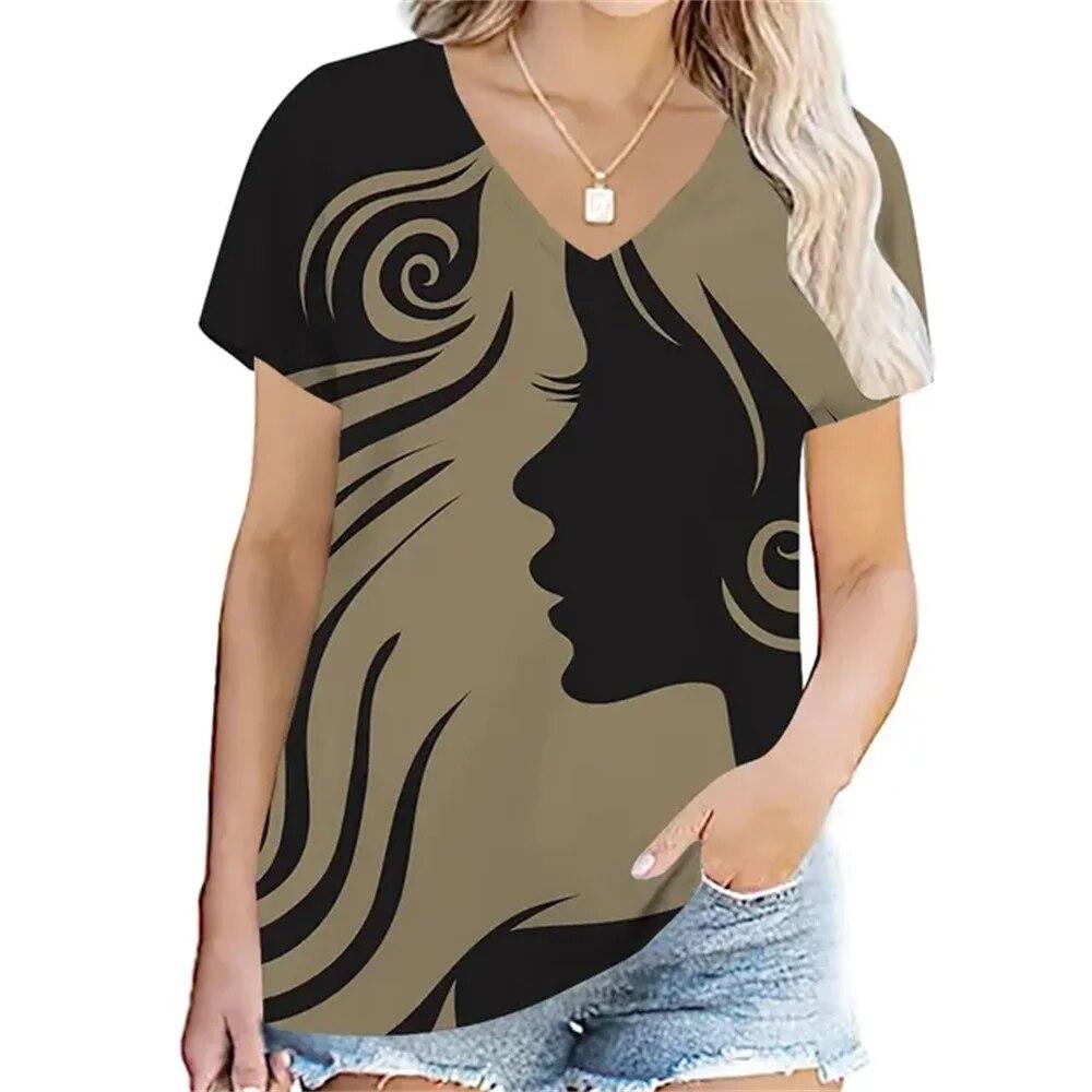 Забавная универсальная повседневная винтажная сексуальная модная женская футболка — фото 15