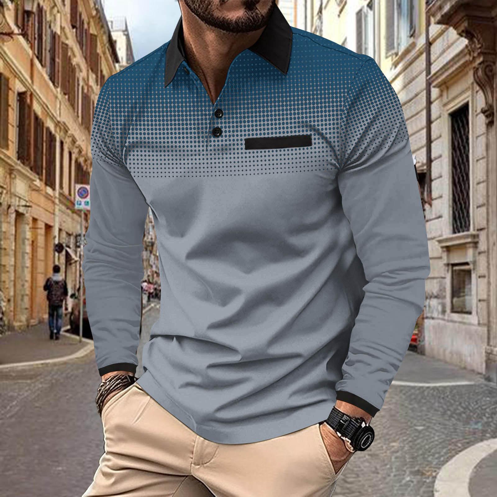 Рубашки поло с принтом в горошек весна-осень — фото 3