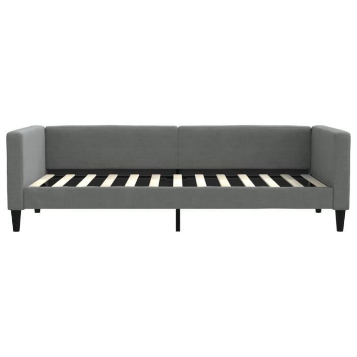 VidaXL Lit de jour gris foncé 90x200 cm tissu 353984