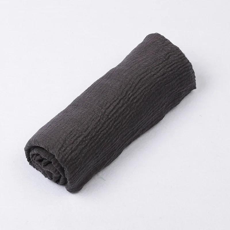 185*90cm Candy Color Cotton Linen Long Scarf Hijab Pashmina Lady Shawls Wraps Head Scarves Neck Bandana Men Scarf/Black Scarves