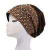 Lace Trim Women's Lace Turban Cap Embroidery Bonnet Head Wraps Islamic Turban Hat  Women