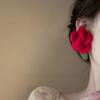 Cloth Silk Floss Floral Ear Studs Personality Petals Earring Jewelry Flower Stud Earrings  Women