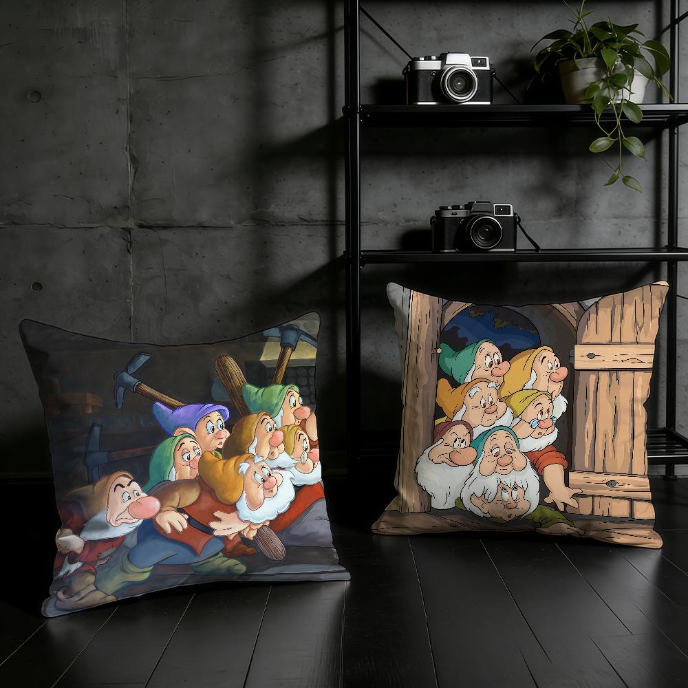Cartoon S-Seven Dwarfs DSN Cushion Cover Home Office Birthday Anniversary Gifts Soft Skin Friendly Cushion Cover