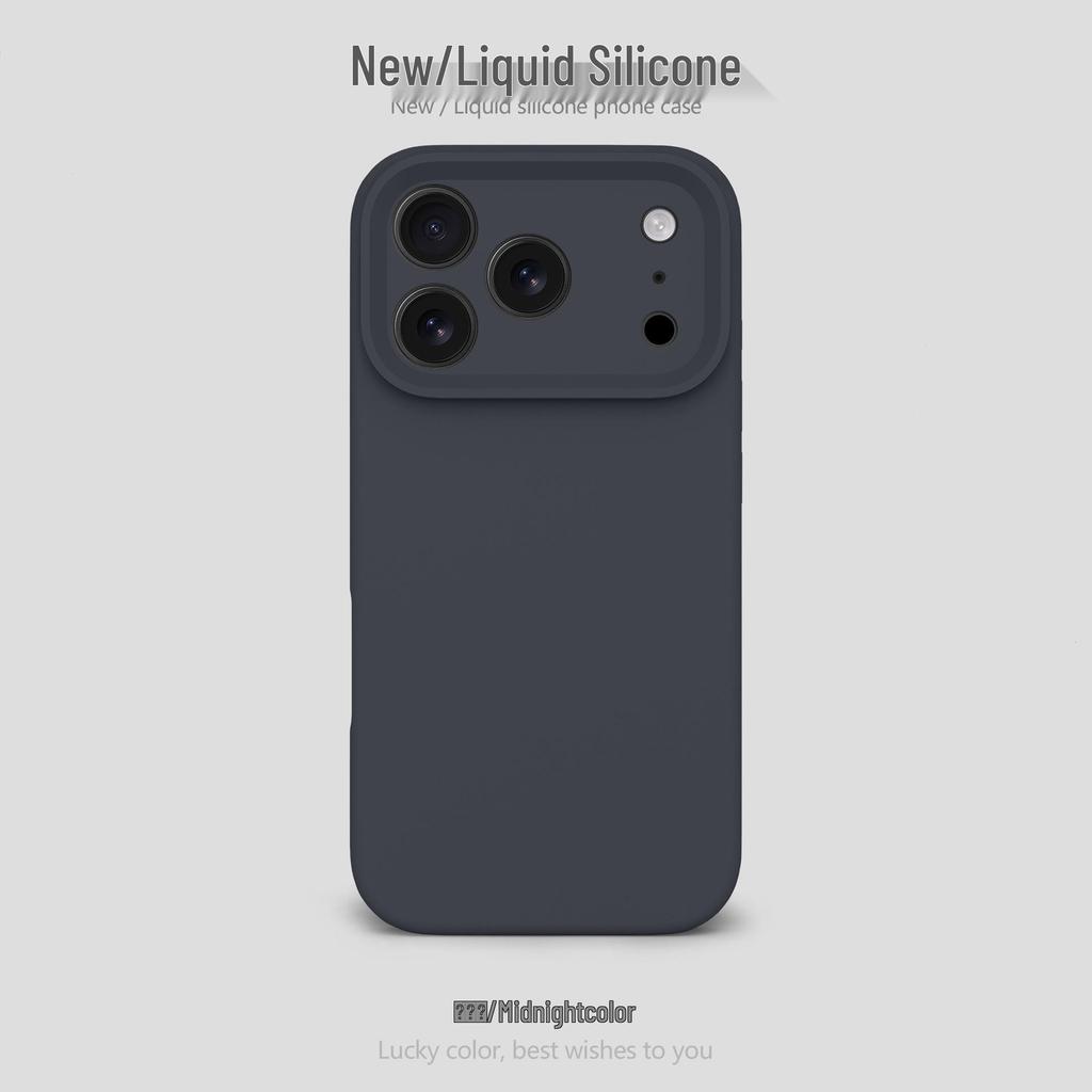 Liquid Silicone Airbag Drop-Proof Phone Case for Apple 17Promax - Solid Color, Fine Hole Design for Women