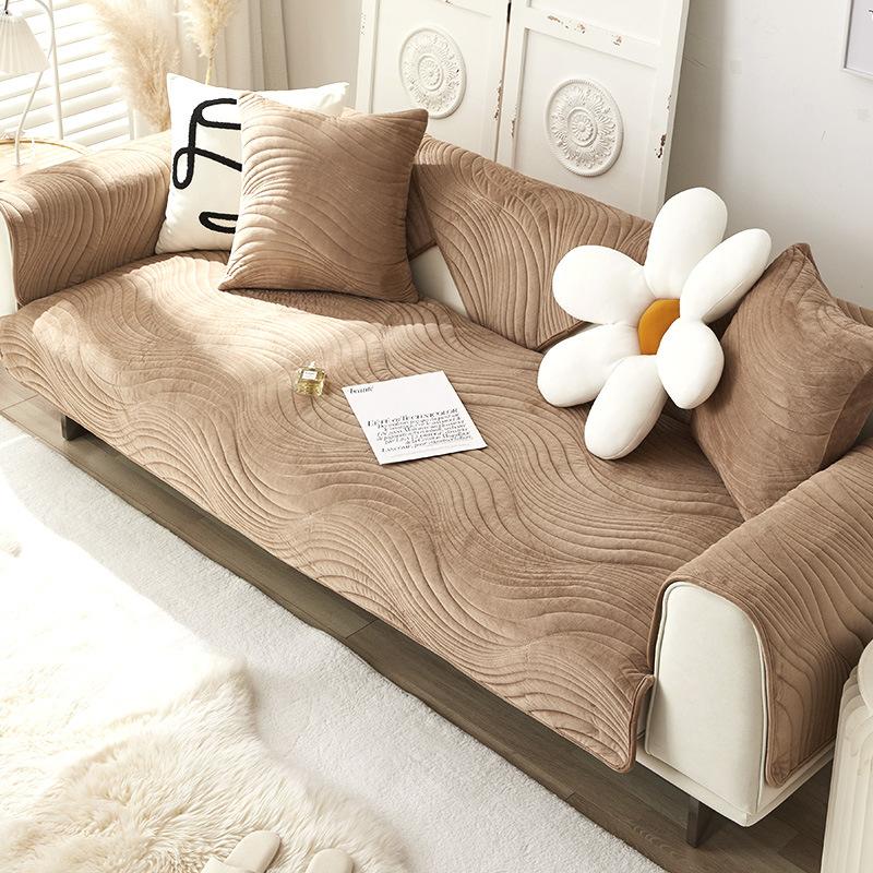 New Sofa Cushion Simple Cushion Autumn and Winter Plush Cover Sofa Cover All-inclusive Four-season Anti-slip