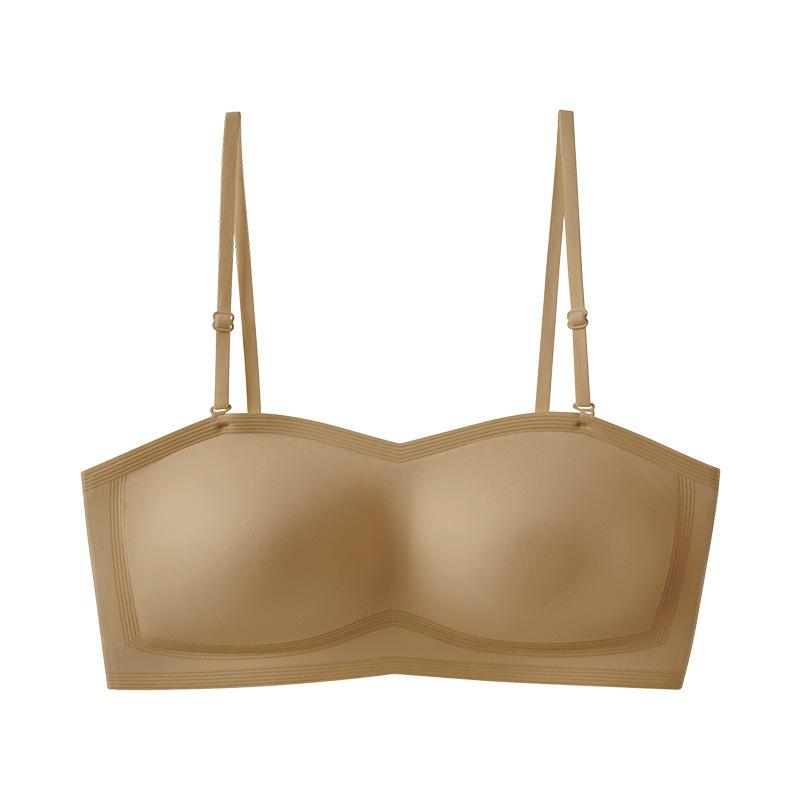 Thin and light breathable cup removable cross shoulder strap bra foundation liquid sexy tube top seamless
