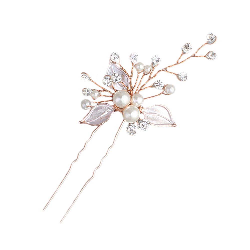 Bridal Jewelry Elegant Pearl Rhinestone Decoration Women Stylish Headband Hairpin