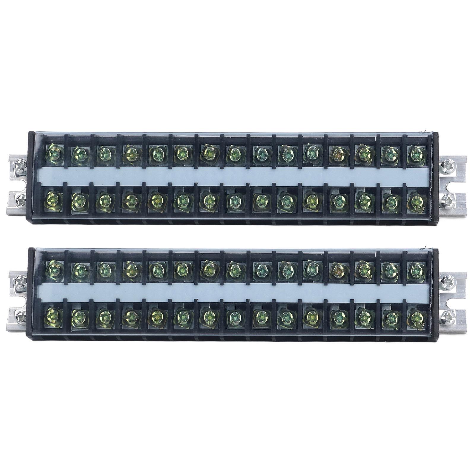

2PCS 660V 20A Wire Barrier Block Rail Wiring Terminal Strip Insulated Shell for Bridge Lighting T2015