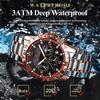 POEDAGAR Luxury Military Watch For Men Waterproof Luminous Chronograph Date Wristwatch Stainless Steel Quartz Watches