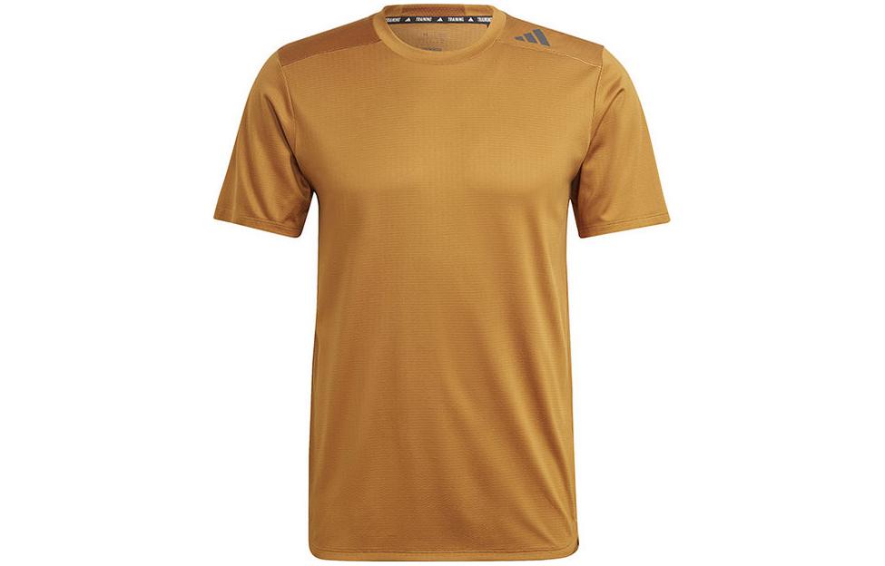 Adidas T Shirts Men s Khaki Crew Neck Moderate Straight Fit IB9098 M