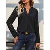 Autumn Women's Long-sleeved Casual Loose V-neck Shirt For Women's Office Commuting Fashionable Temperament Versatile Style Shirt