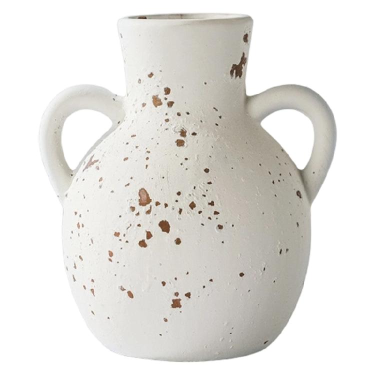 Farmhouses Flower Vases Ceramic Pottery Terracotta Decorative Vases With Double Handle for Living Room Centerpiece Decors