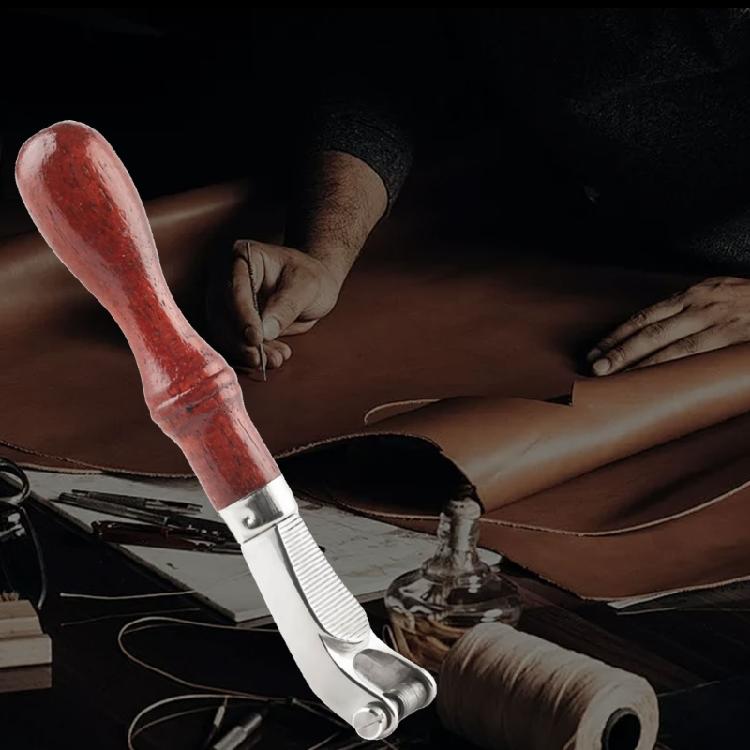 Wood Handle Leather Stamping Wheel for Professional Craft Featuring Portable Balanced Control