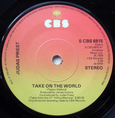 7-Zoll Schallplatte JUDAS PRIEST - Take On The World SCBS6915 CBS 1979 UK Rock Gebraucht