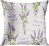 Flowers Lavender Linen Pillowcase Wedding Decorative Pillow Case For Home Pillow Cover 45X45(One Sides)