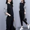 Plus Size Women's Summer Style Fat Girl Casual Loose Slimming Belly-covering Striped Two-piece Set